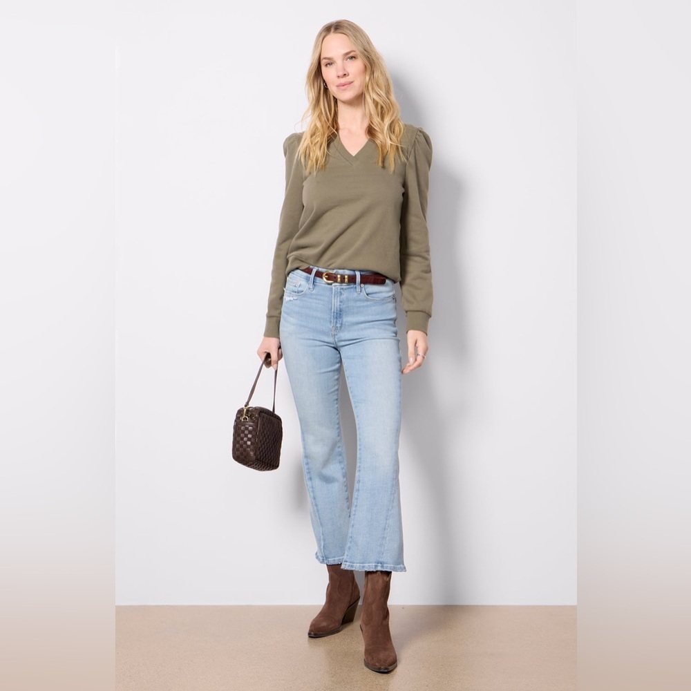 ☀️🔥Good American - Light Blue Good Legs Cropped Mini Boot Jeans - 10 - Picture 2 of 6